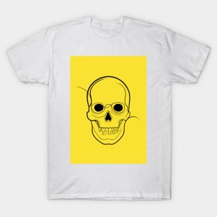 Skull Drawing On Yellow T-Shirt